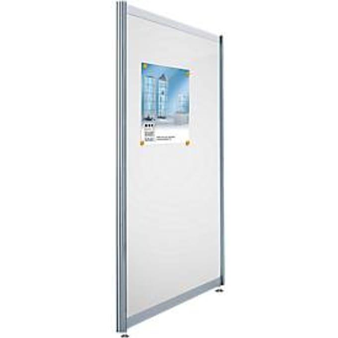 Scheidingswand laag rechtstaand, B 1000 x H 1380 mm, metaal wit en  magnetisch