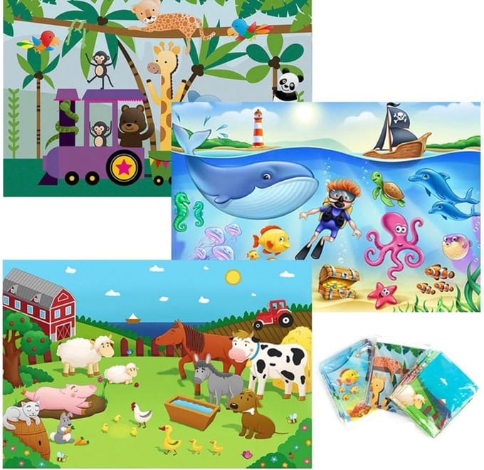 Wegwerp Placemats - Baby Eet Mat - Schoon Eten - Met Plakstrips - 40 Stuks - Dierontwerpen