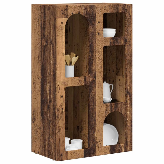 vidaXL - Dressoir - ELST - Oudhout - 59 - x - 35 - x - 100,5 - cm - Bewerkt - hout