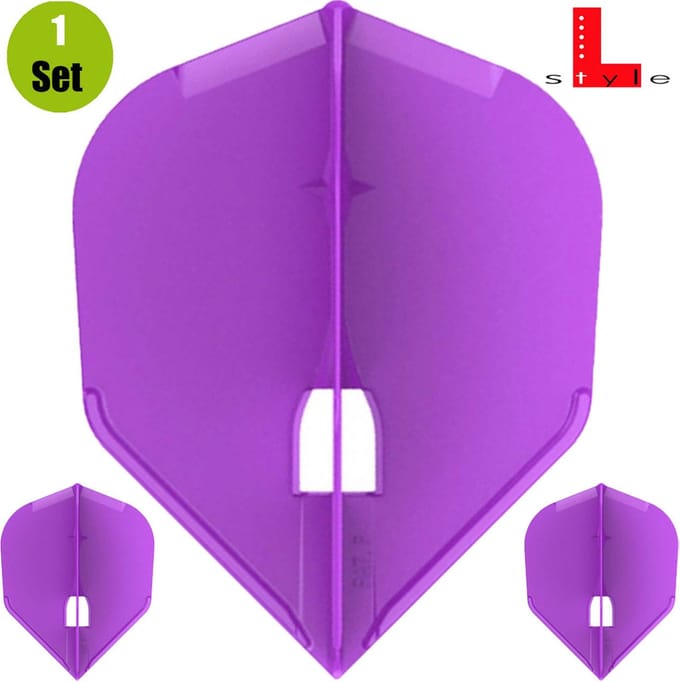 L-Style Champagne Flight L3 Shape Solid Deep Purple - Dart Flights