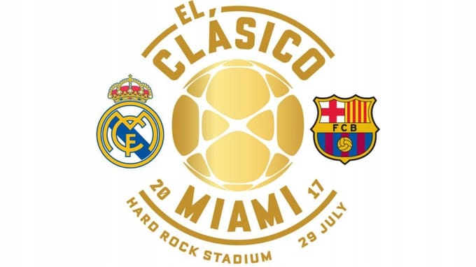 Autocollant Thermique El Clasico Miami Real Barcelona beige