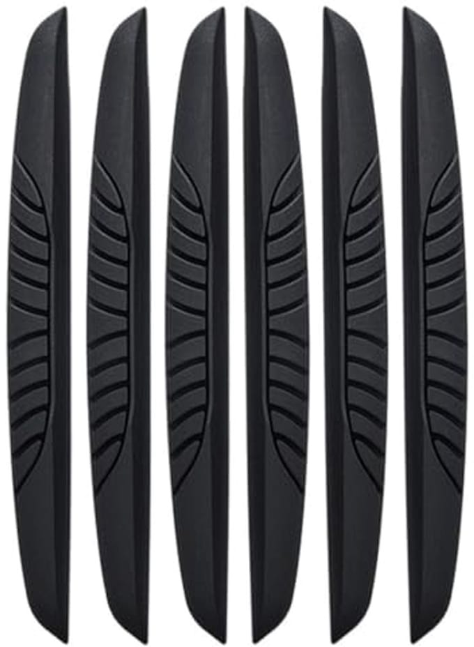 Deurrandbeschermers van rubber, zwart, set van 6 stuks