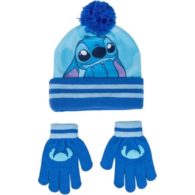 Muts en Handschoenen Set voor Kinderen, Herfst/Winter - Lilo & Stitch 'Stitch' (21 cm)