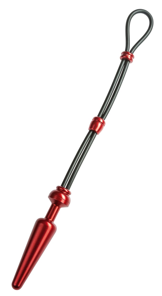 Cock-Grip Aluminium Medium Butt plug met cockring - Rood
