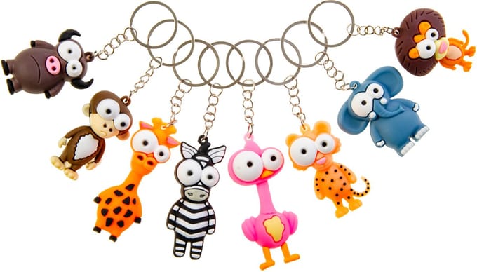 Duckiez Sleutelhanger Cartoon Dier - 12 stuks
