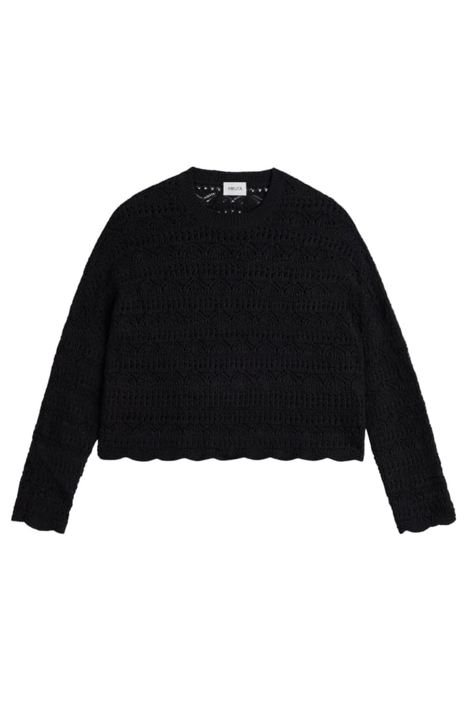 Mikuta The Black Crochet Sweater Black Größe: L | Pullover Outlet | Damen | Schwarz