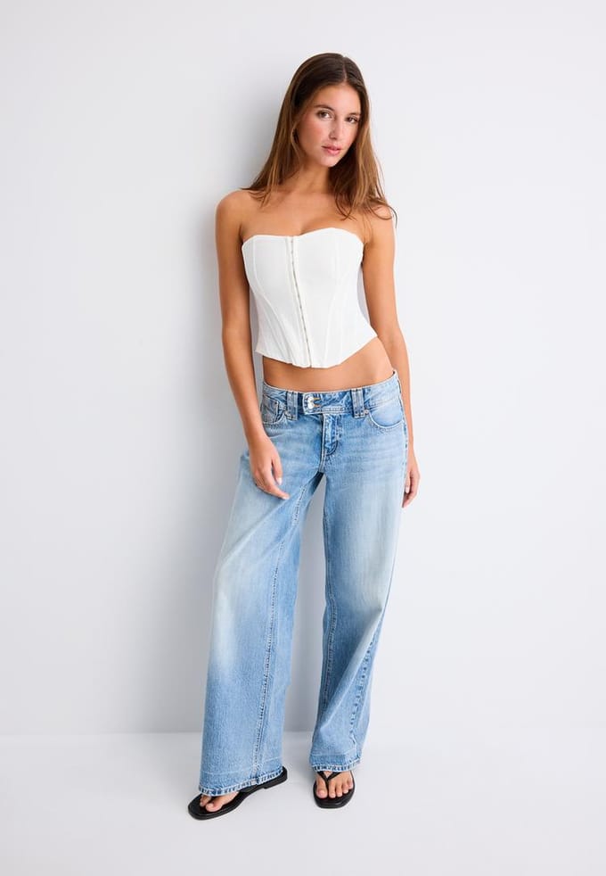 Stradivarius Korset met strikdetail  Wit S