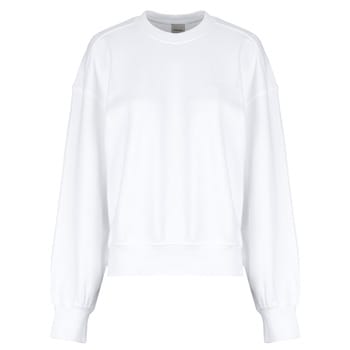 Calvin Klein Long Sleeve Terry Standard Logo Bright White Größe: S | Longsleeves Outlet | Damen | Weiß
