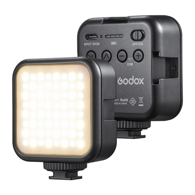 Godox LITEMONS LED6Bi Tweekleurige temperatuur-LED-videolamp Oplaadbaar mini-invullicht zwart