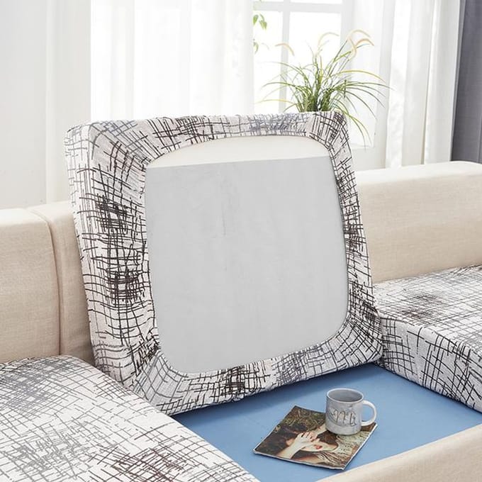 Bedrukte bankhoes Bankkussenhoezen Vervangende stoelkussenhoezen Stretch bankzithoes Meubelbeschermer Hoes 1pc normal size-1 white