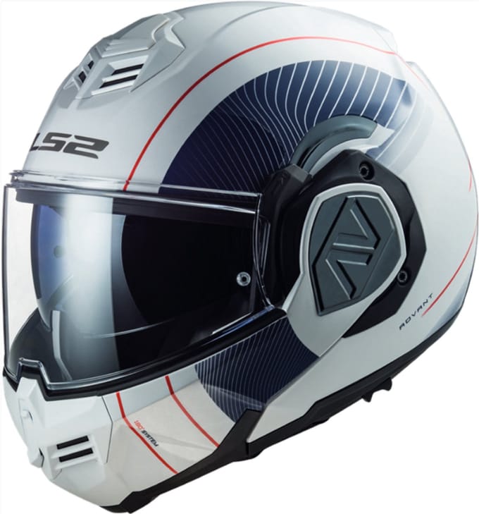 LS2 FF906 Advant Cooper Wit Blauw Systeemhelm - Maat XS - Helm