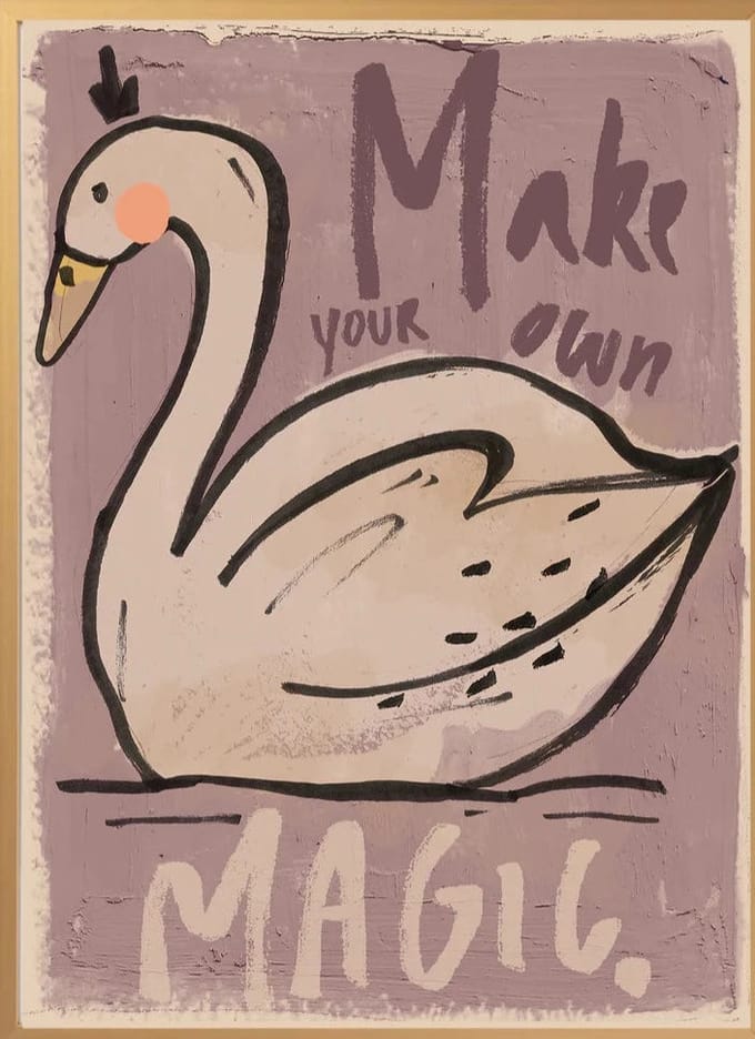 Studioloco - Magic Swan Poster Kinderkamer - Kamer Decoratie - Muurdecoratie - 50 x 70 cm