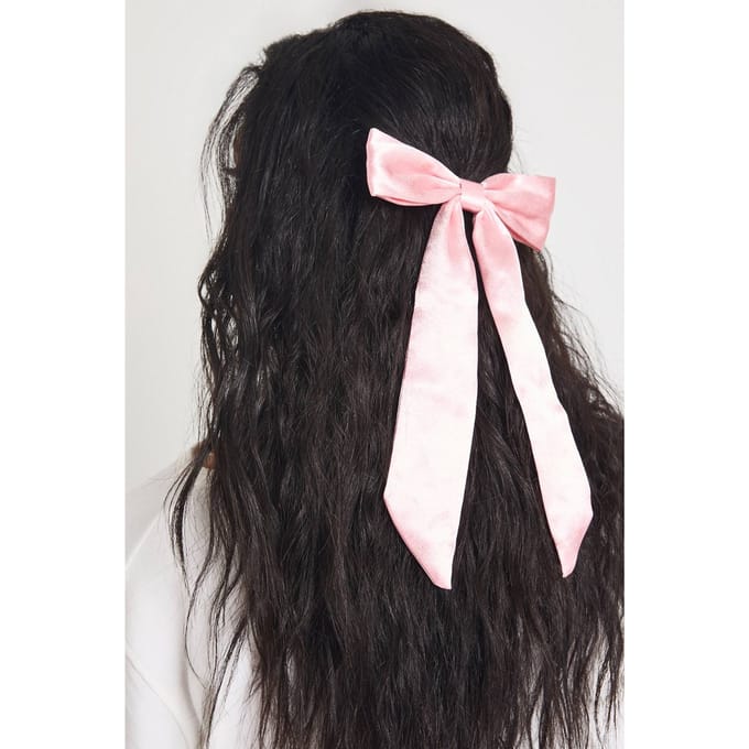 boohoo Dames Satijn Babyroze Haarstrikclip | Baby Roze