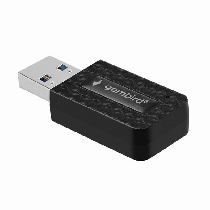 Gembird Dual-Band AC1300 USB Wi-Fi Adapter - Compact Netwerk Ontvanger - Universele Compatibiliteit