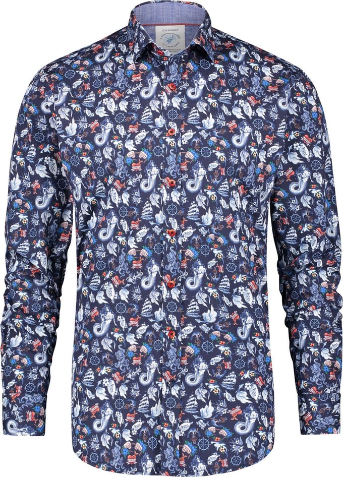 AFNF | Shirt mermaid navy red F Classics | Heren | Blue Multicolour | | S