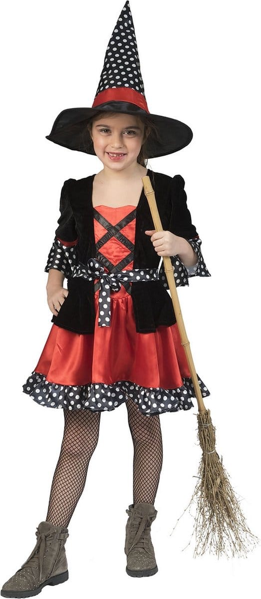 Heksen jurk Polka Dotty meisje