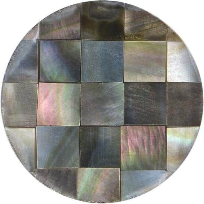 Quiges - Munthouder Munt 25mm Schelp Blokjes Patroon Grijs - EPRS020