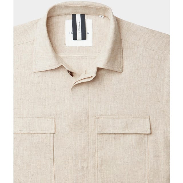 Profuomo Casual hemd lange mouw Beige PPWF10040A/F