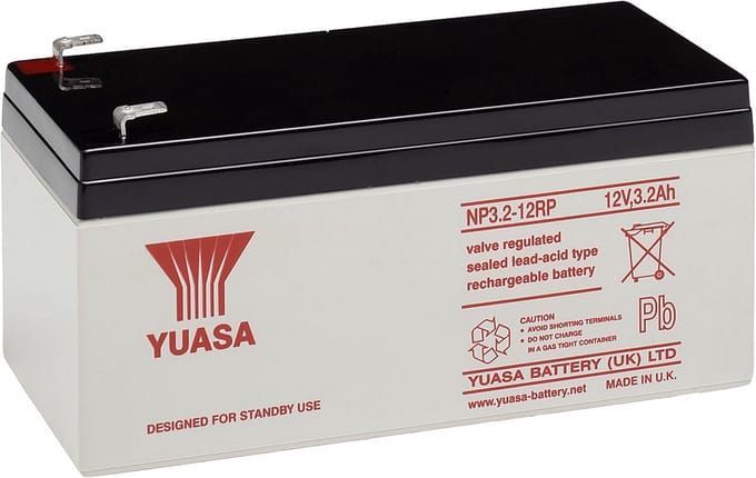Oplaadbare Batterij - Loodaccu - Energie Opslag - Snelkoppeling Aansluiting - 13.4 x 6.7 x 6.4 cm - Grijs