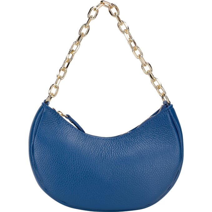 Faina Leren schoudertas Dames Elektrisch blauw
