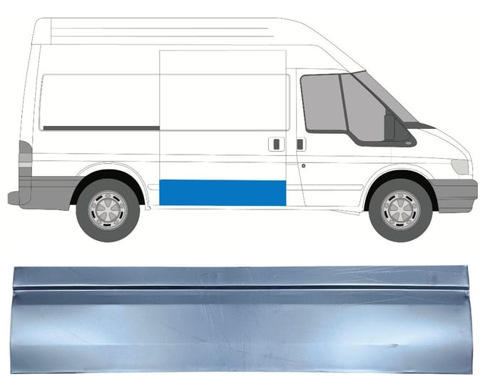 Schuifdeur reparatiepaneel buiten voor Ford Transit 2000-2013 / Rechts