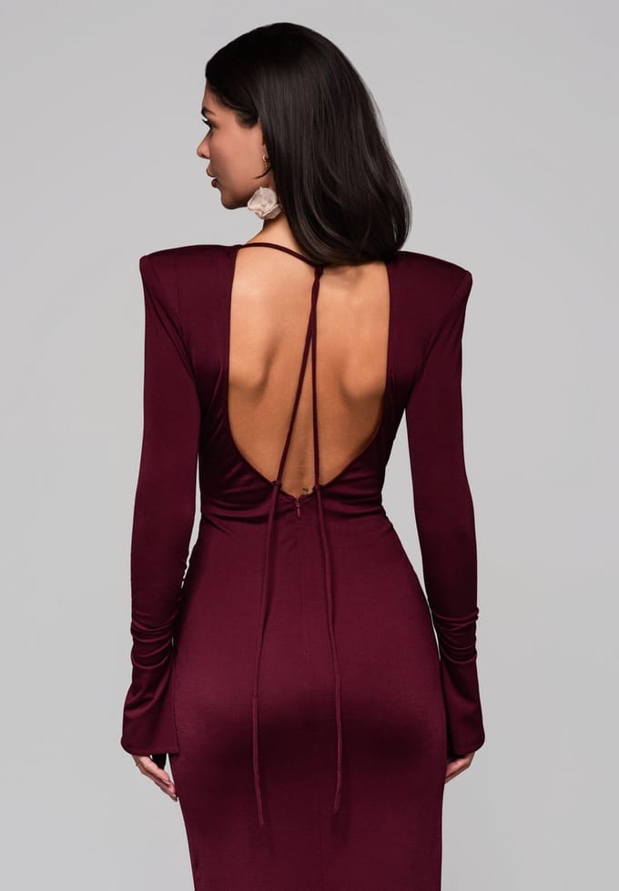 LARICA Jurk - Rits - Jurk Bordeaux M