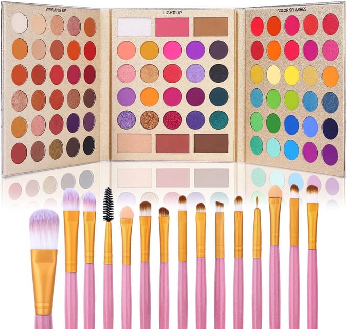 Oogschaduw Palet - Make-up Set - Dagelijkse Looks - 60 Levendige Kleuren - 20 x 17 cm - Multicolor