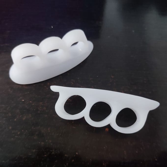 Go Go Gadget - Teenspreider - Tenenspreider - Teenstrekker - Siliconen - 3 paar - Wit