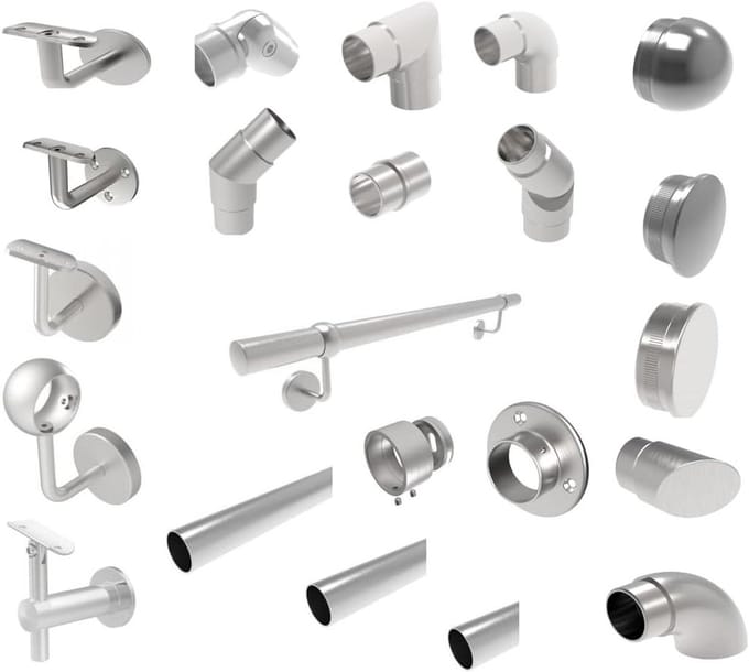 Roestvrijstalen Handgreep - Trapleuning Onderdeel - Zelf Ontwerpen - Configurator Set - 140 cm - Gepolijst