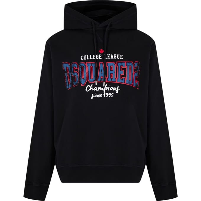 Dsquared2 College League Logo Cool Fit Zwarte Hoodie