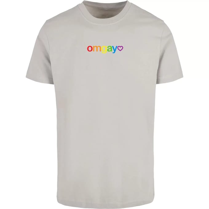 Mister Tee - OMGay Rainbow Pride Heren Tshirt - M - Grijs