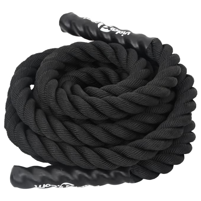 vidaXL Battle Rope Zwart 6 m 4,5 kg Polyester