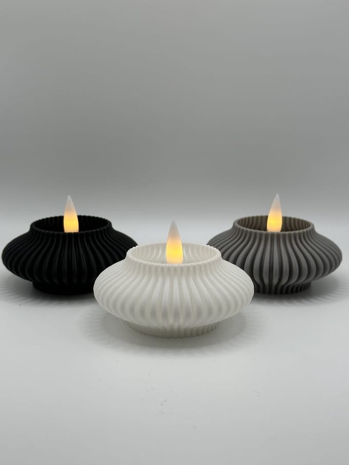 Ripple Tealight Holder - White - 3-Pack