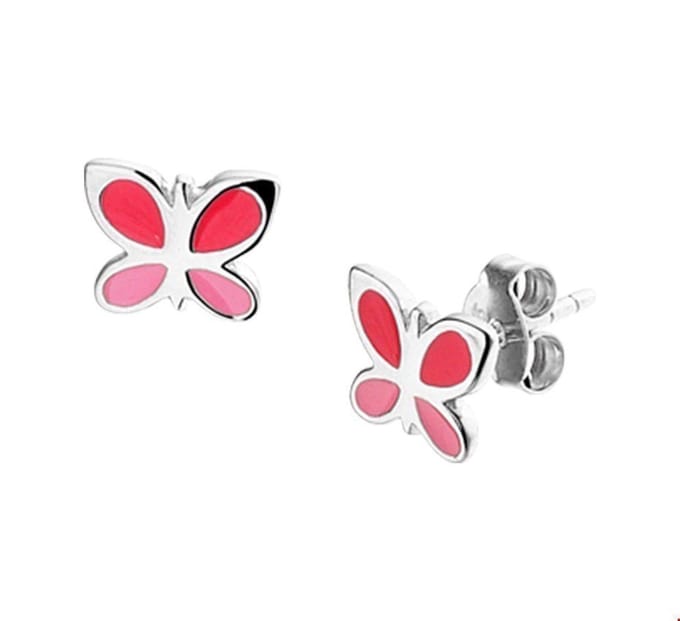 Zilver Gerhodineerde Oorknoppen vlinder 1325873