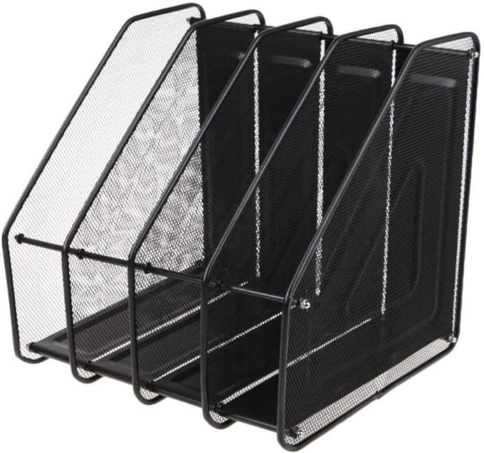 Bureau maporganisator - Archiefrek kantoor - Documenten sorteren - Metalen gaasconstructie - 29x29x31cm - Zwart