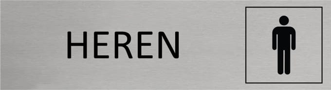 CombiCraft Aluminium deurbordje Heren 165x45mm - per stuk