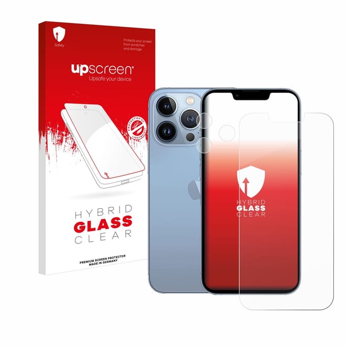 upscreen - Screenprotector voor Apple iPhone 13 Pro (Voor+Camera) - Folie Beschermfolie Beschermglas transparant