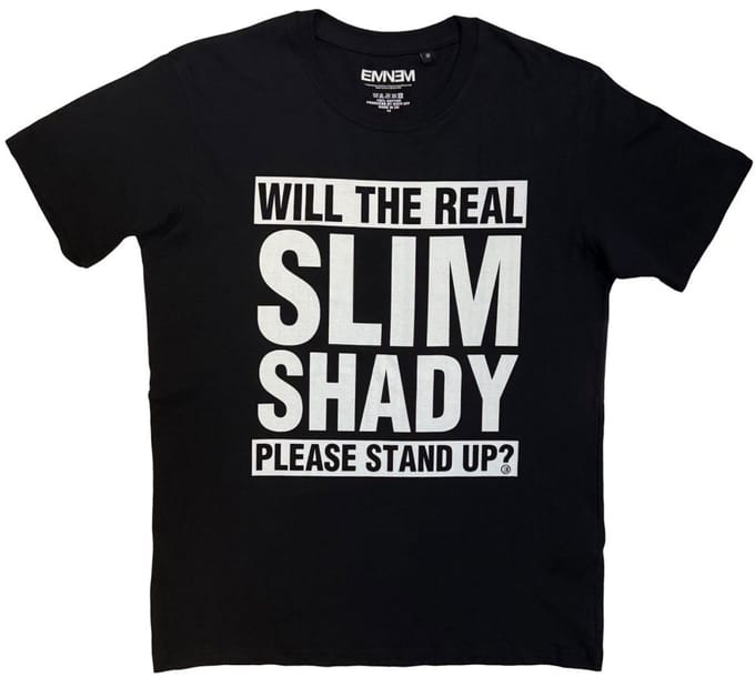 Eminem - Please Stand Up Heren Tshirt - S - Zwart