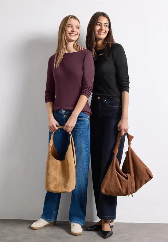 Set van 2 longsleeves met boothals