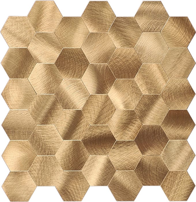 Zelfklevend Mozaïek Hexagon Gold