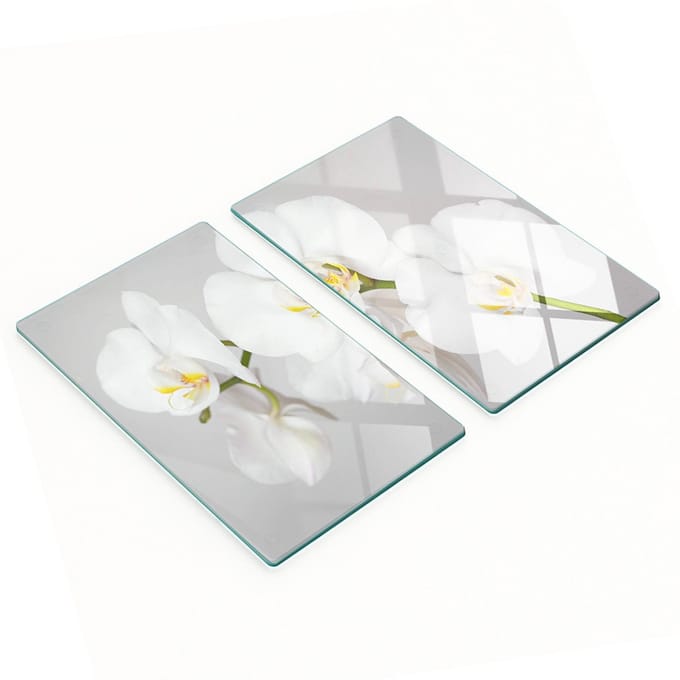 Decoratieve glazen snijplanken met orchideeënmotief, 2x30x52 cm