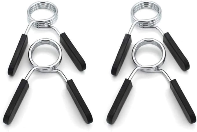 Halterstang veersluiting 30 mm - 4 stuks - Gewichtheffen accessoires