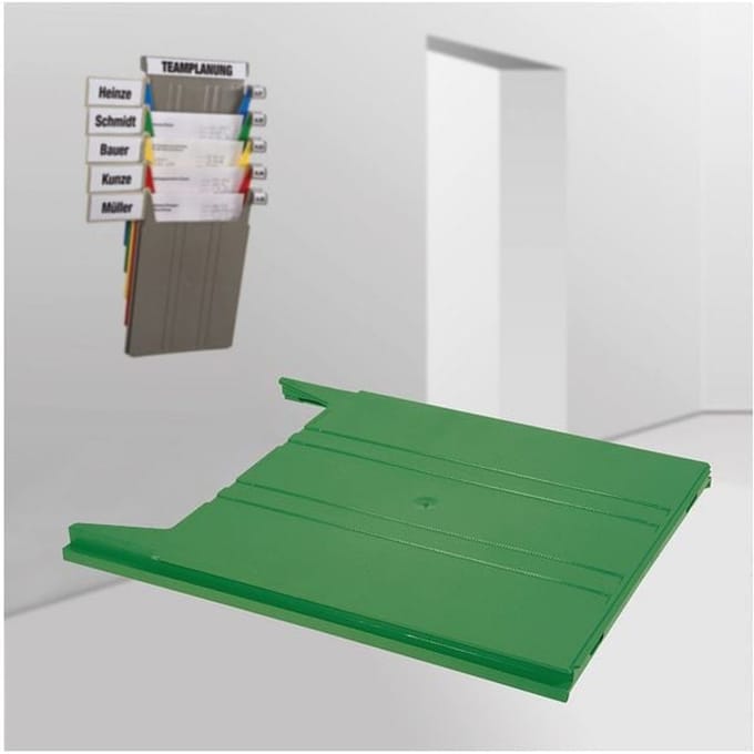 Legbord Eichner Flat, voor wand-sorter, vulhoogte 9 mm, B 240 x D 15 x H 302 mm, groen
