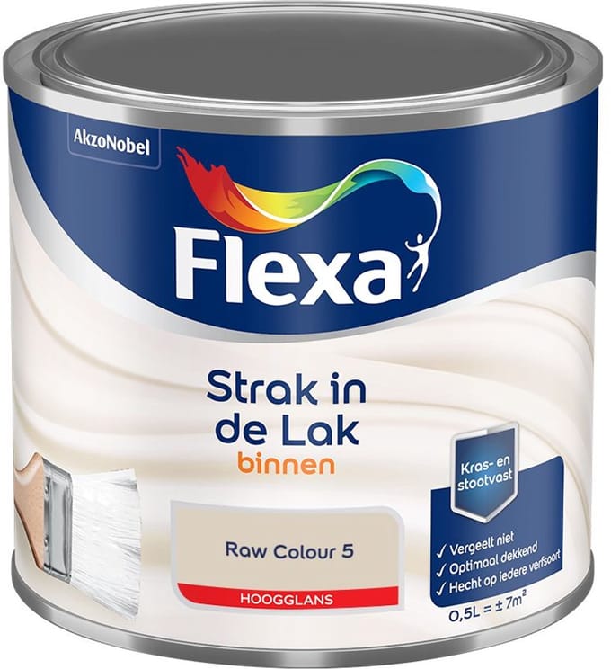 Flexa - Strak In De Lak Binnenlak Hoogglans - Raw Colour 5 - Mengverf - 500 Ml