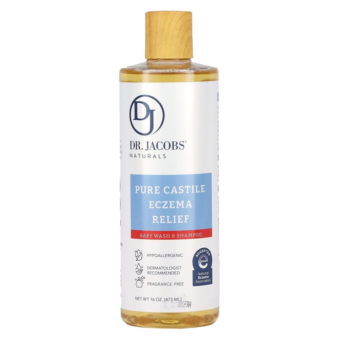 Dr. Jacobs Naturals, Pure Castile Eczeem Verlichting, Douchegel en Shampoo, 16 oz (473 ml) white