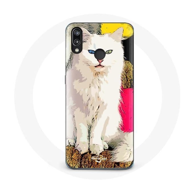 Coque pour Huawei P20 Lite Turc de Van Chat Blanc aux yeux bleu et jaune