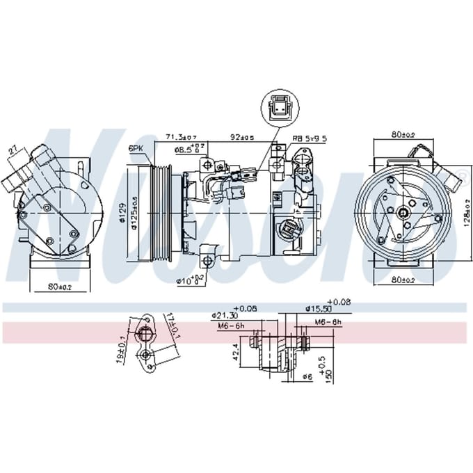 Compressor, airconditioner NISSENS 890586