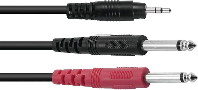 OMNITRONIC jack kabel 3 5 mm - aux kabel - audio kabel 3.5 Jack/2xJack ECO 1,5m bk