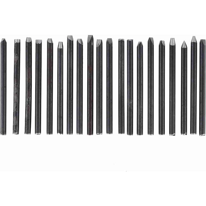 Kit d'outils Ciseau Enclume pour le Traitement de Bijoux Fabrication Outils de Sculpture (20 pcs) black