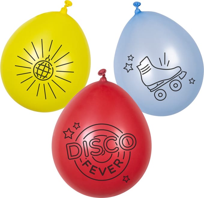 Boland - Set 6 latex ballonnen 'Disco fever' - Multi - Knoopballon